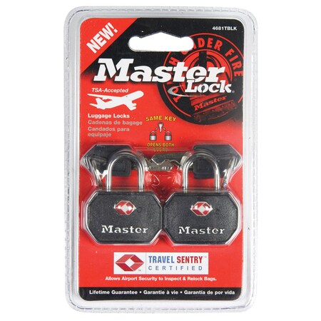 Masterlock Luggage Lock Tsa 2Pk Blk 4681TBLK